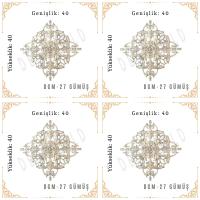 DecoGold Saray Tavan Motif (40*40) DGM-27-Gümüş(4 Adet)