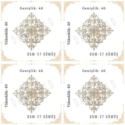 DecoGold Saray Tavan Motif (40*40) DGM-27-Gümüş(4 Adet)