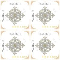 DecoGold Saray Tavan Motif (40*40) DGM-27-Beyaz-Altın(4 Adet)