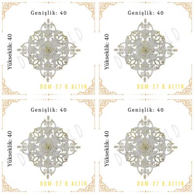 DecoGold Saray Tavan Motif (40*40) DGM-27-Beyaz-Altın(4 Adet)