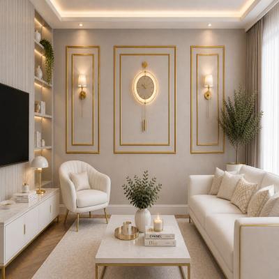 DEKORATİF GOLD (ALTIN) RENK DUVAR ÇITASI- 6 LI HAZIR KESİM ÇERÇEVE SETİ (SET 904)