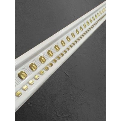 DEKORATİF POLİÜRETAN BEYAZ ALTIN RENK SARAY TAVAN KARTONPİYER (EN 13 CM -BOY:100 CM)-DUVAR SÜSÜ